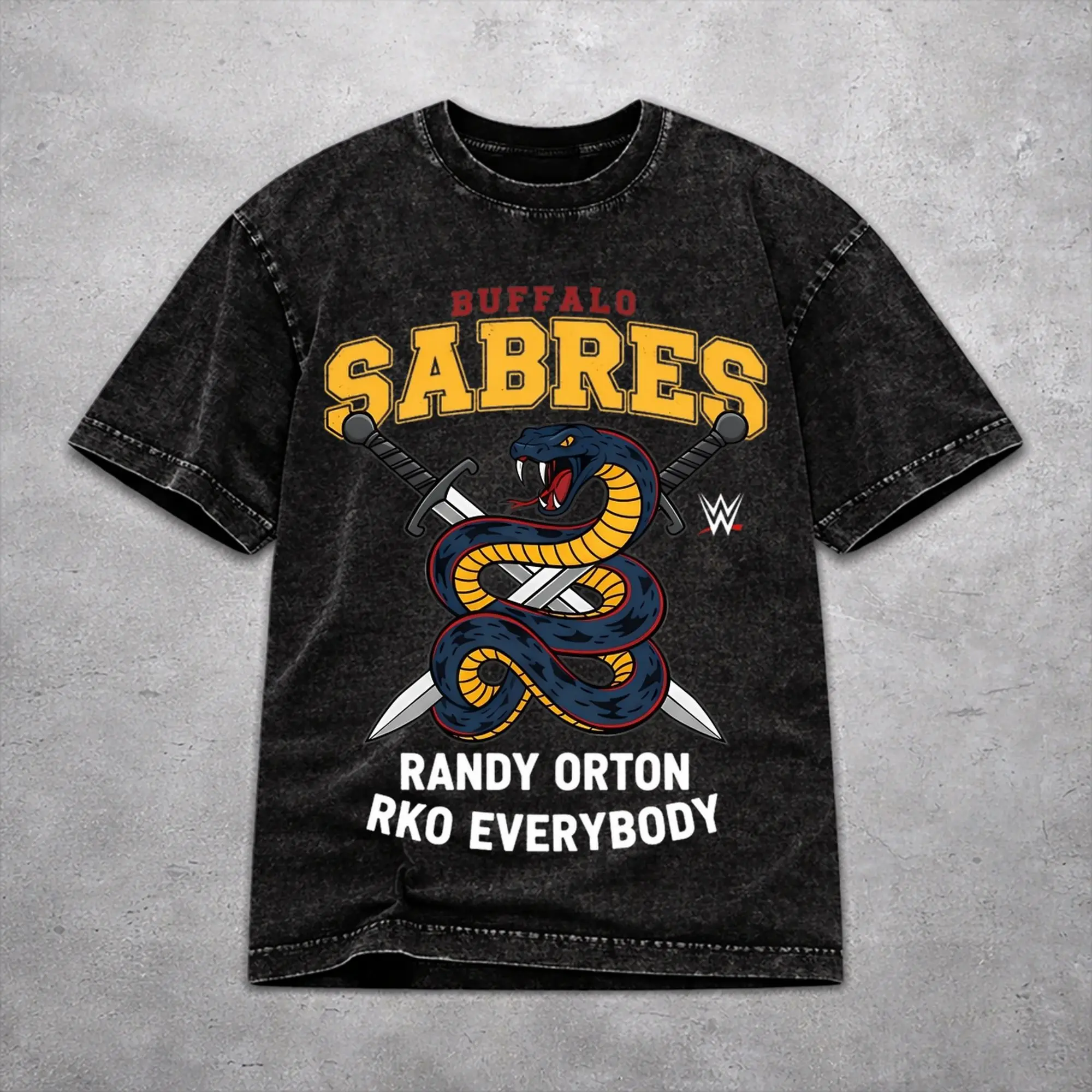 Men Women Vintage Washed T-shirts Randys Ortons RKO Everybody  Print T Shirt Outfit Oversize  Tees