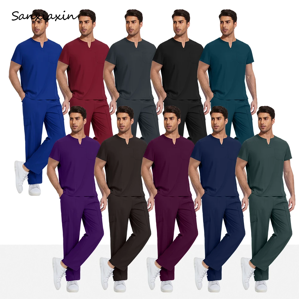 

Медицинский костюм анестезиолога для мужчин, разноцветный, комплект для врачей, униформа для стоматологических клиник, рабочая одежда для ветеринарных клиник