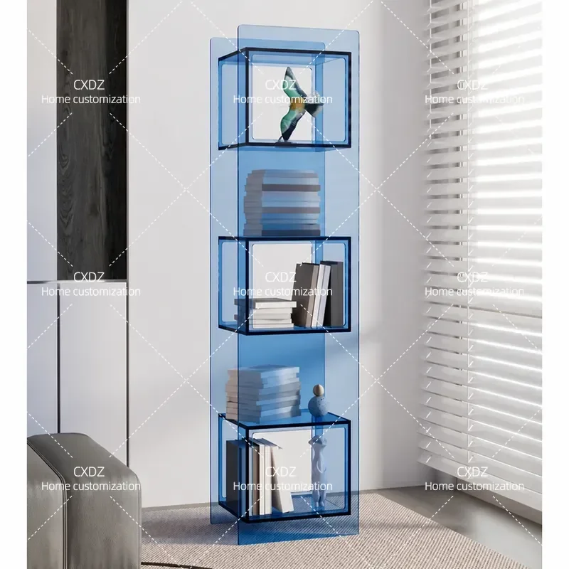 Transparent Acrylic Bookcase Multi Layer Small Bookshelf Simple Floor Standing Shelf Wall Mounted Display Storage Rack for
