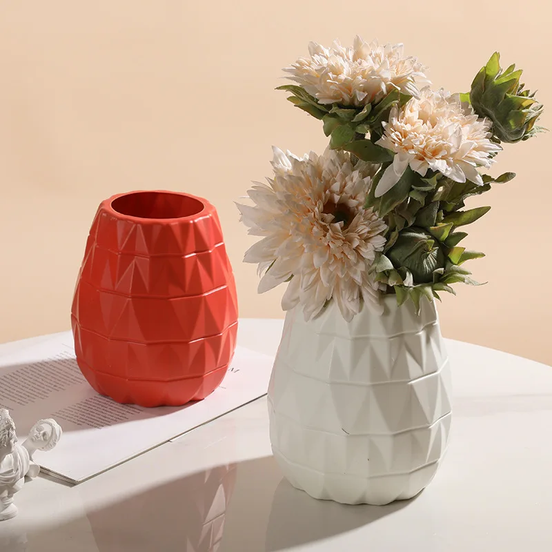 Plastic Flower Vase Nordic Durable to Flowers Decoration Vase Dry and Wet Flower Decoration For Kitchen Living Bedroom vases