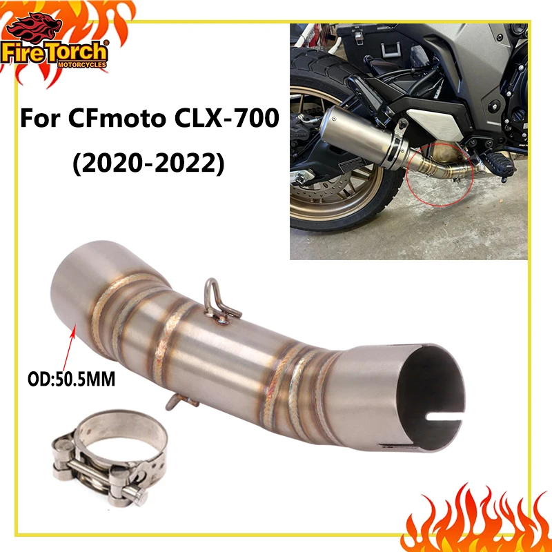 Motorrad-Auspuffanlage Slip-On für CFMOTO CLX-700 CLX700 Sport-Motorrad Schalldämpfer 51mm Mittelrohr