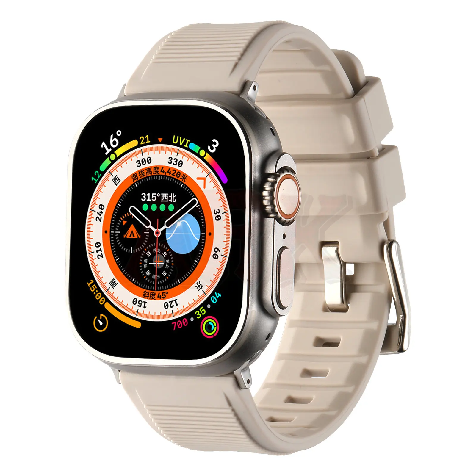 Silikonowy pasek do Apple Watch serii Ultra 7 8 SE 6 5 4 3 44mm 45mm 42mm bransoletka Apple Watch Ultra Band 49mm witalność pomarańczowy
