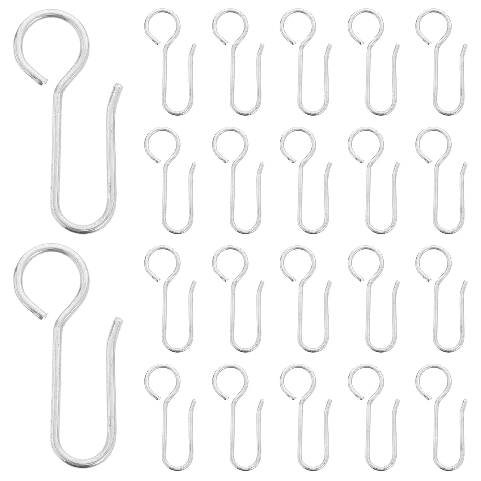 30Pcs S Shaped Metal Curtain Track Hooks Small Ceiling Curtain Hooks Glide Slide Drapery Track Clips for Home Office Hotel