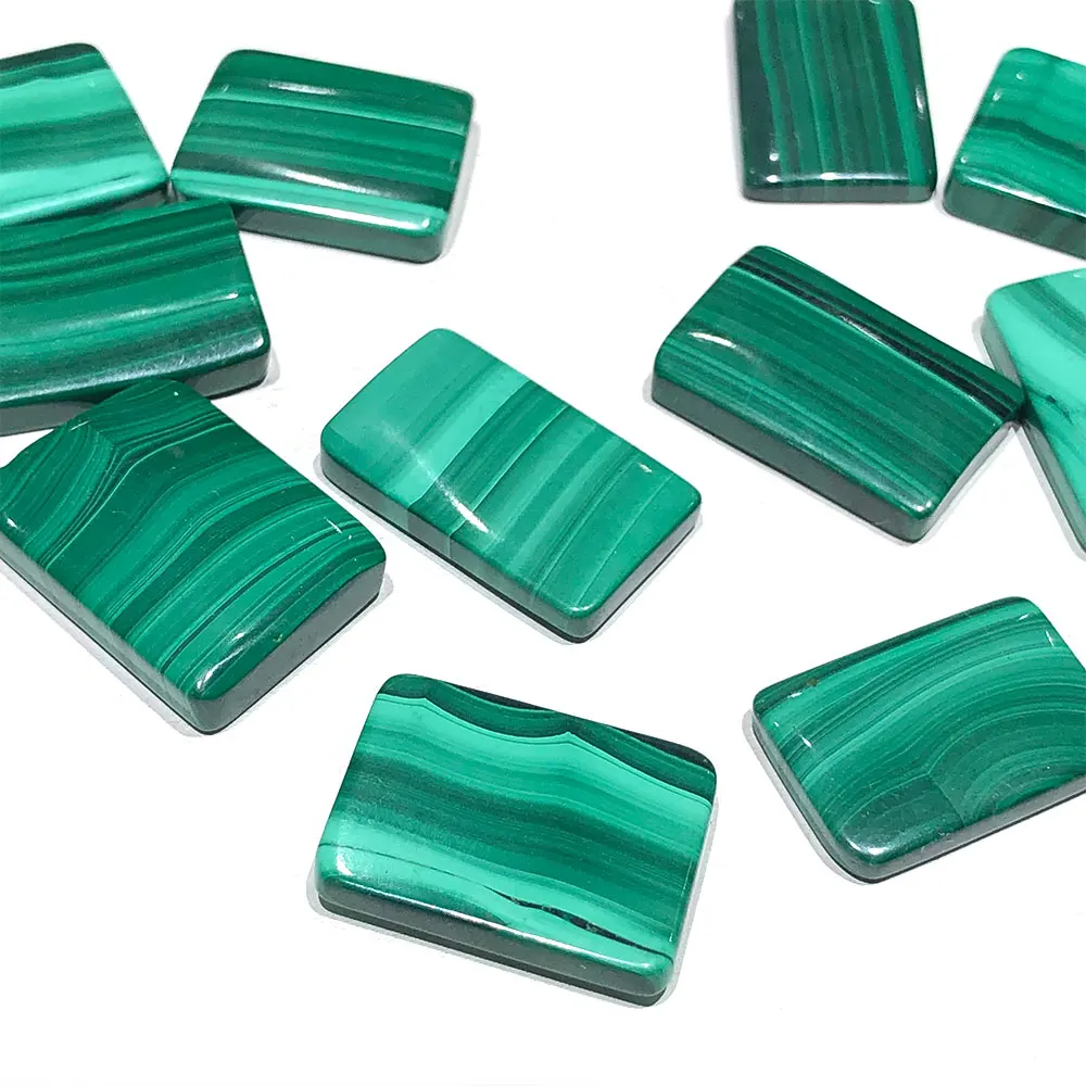 1pc Random Natural Malachite Rectangle Crystals Healing Stone Gemstone Craft DIY for Pendant Home Room Decoration Christmas Gift