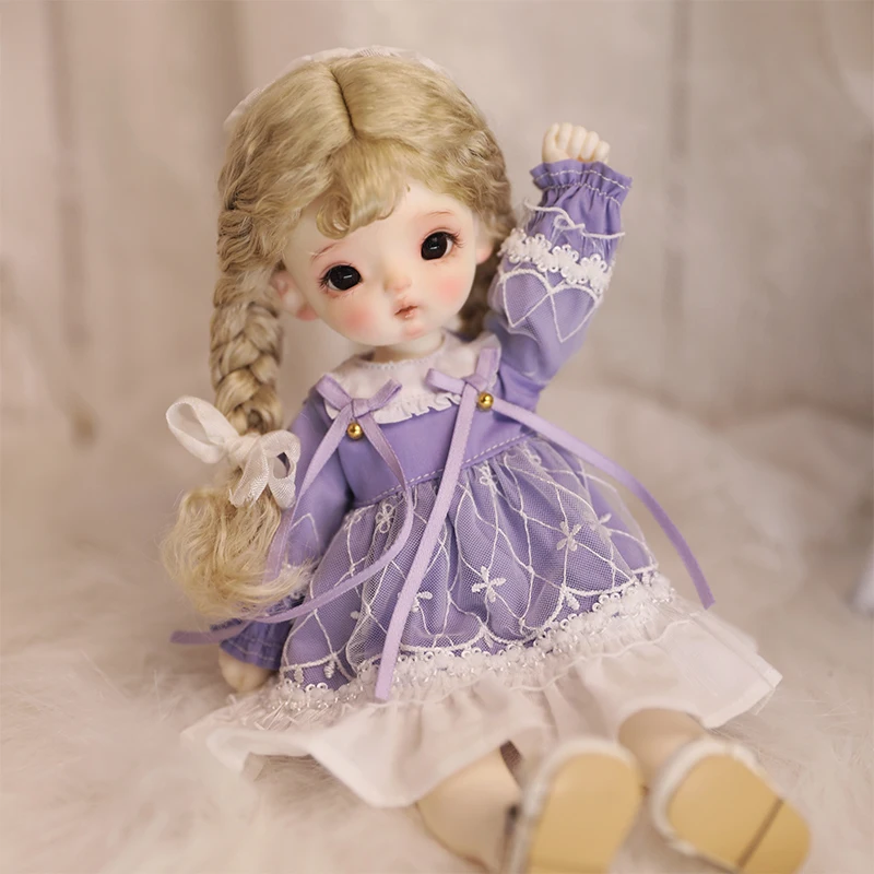 

1/6 BJD Dress + Hairpin Doll cute multicolor purple dress set for 1/6 BJD SD DD 1/6 Blyth doll accessories