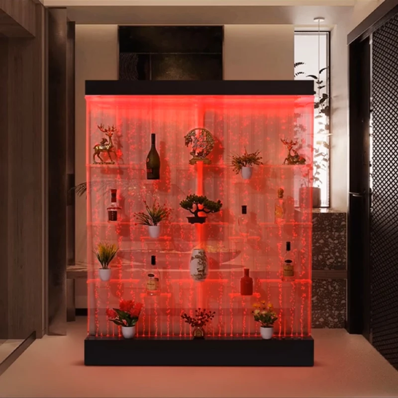 Layar lemari anggur dinding tirai air