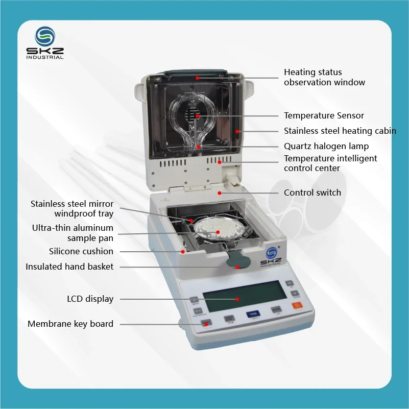 0.01g Digital Laboratory Moisture Meter for Wood Soil Grain for Food Halogen Tester Moisture Meters