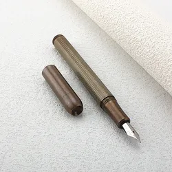 Pluma estilográfica de tela de bolsillo de metal de lujo, pluma de tinta de 0,5 mm con punta extrafina