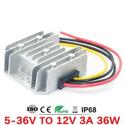 電圧レギュレータースタビライザー、カーラジオ用電源、dcコンバーター、8v、12 v、24v、30v、5-36vから12 v、1a、3a