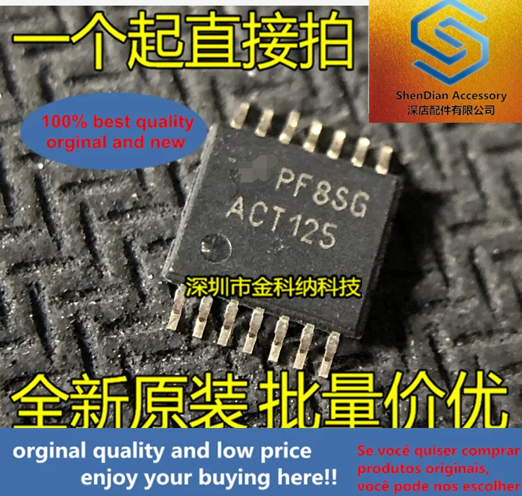 10pcs only orginal new 74ACT125MTCX logic buffer chip chip 14TSSOP printing silk ACT125