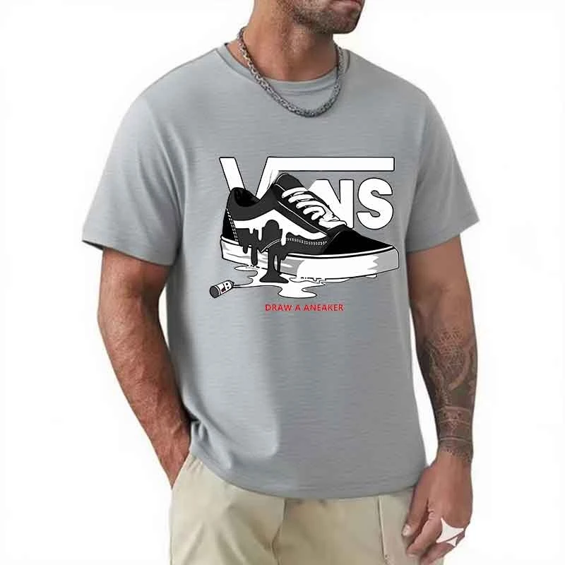 T-shirt men's Round neck short sleeved print pure cotton casual versatile round neck short sleeved 2026 new item Breathable - view 4