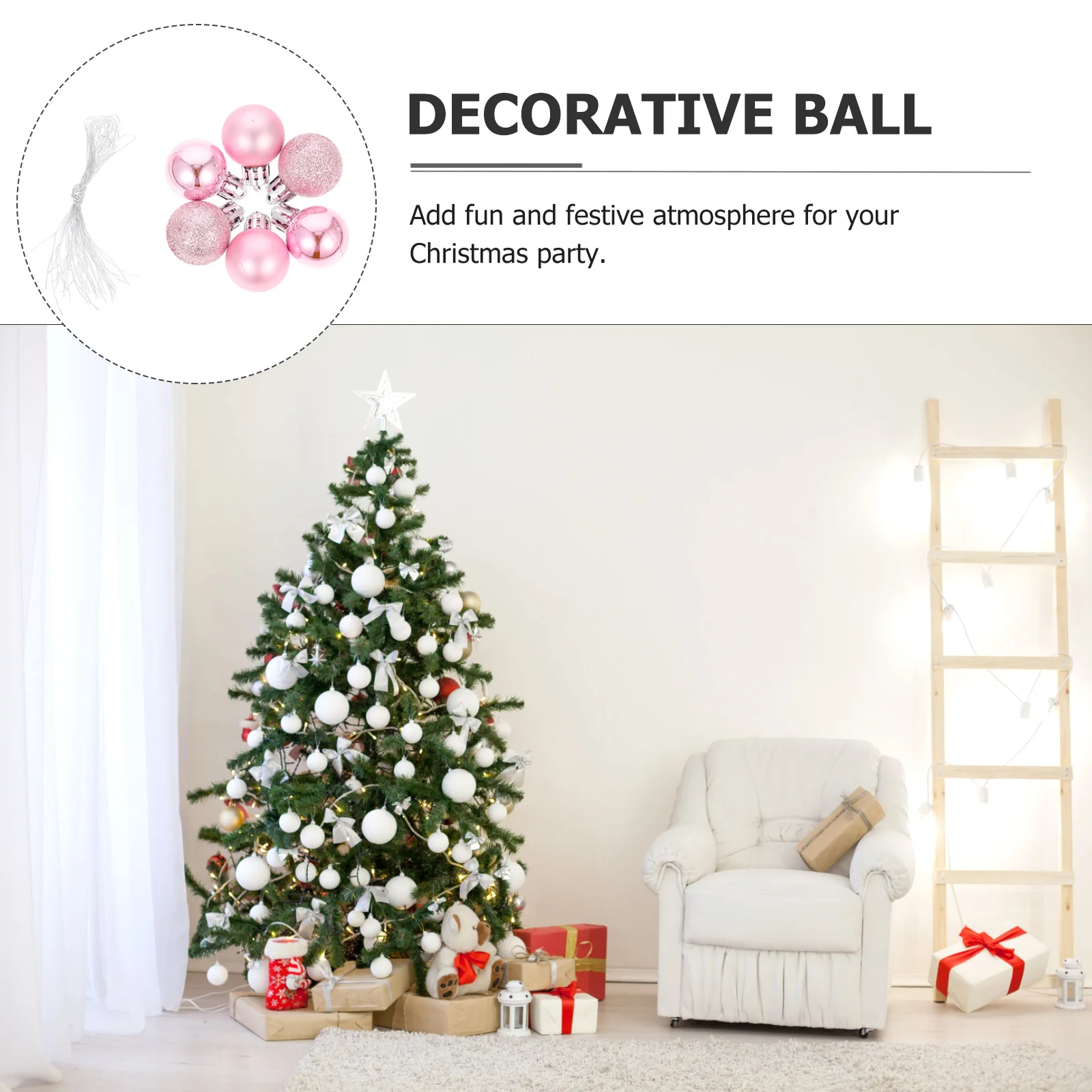

24Pcs 3Cm Golden Christmas Ball Ornaments Tree Decor Holiday Party Decoration for Wedding Bridal Shower Events