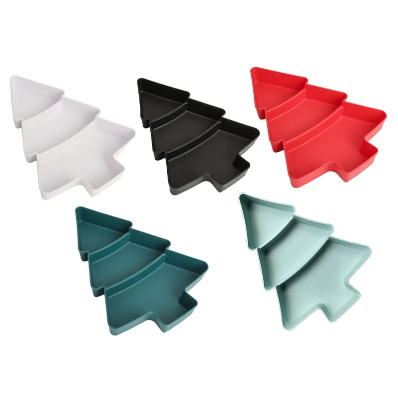 

YOST-пластиковые подносы для закусок в виде рождественской елки, десерт, фруктовый салат, блюдца, миска для рождественской вечеринки, декоративное блюдо