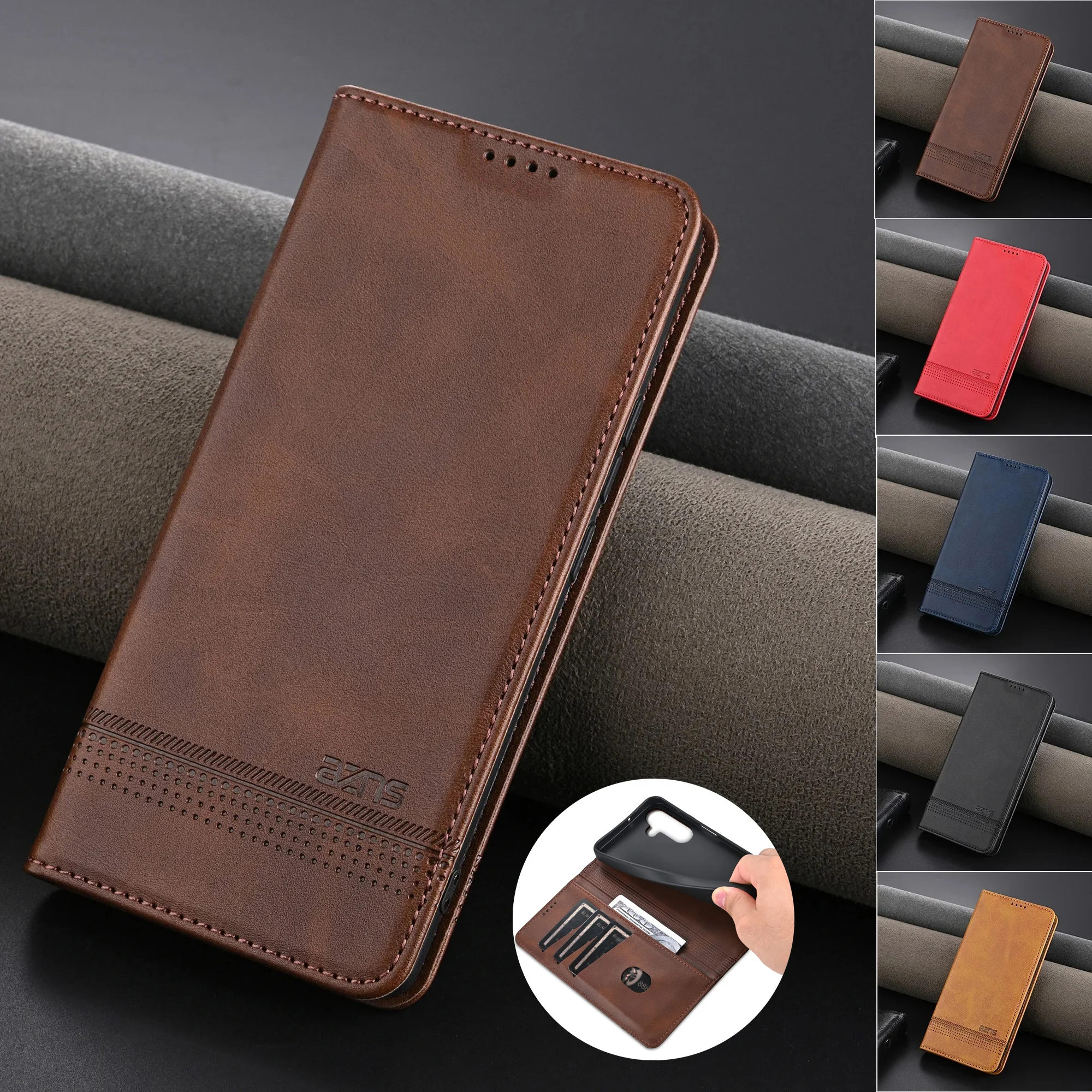 EUCAGR Luxury PU Leather Wallet Phone Case For Samsung Galaxy A27 Cord Slot Holder Cover For Samsung Galaxy A27