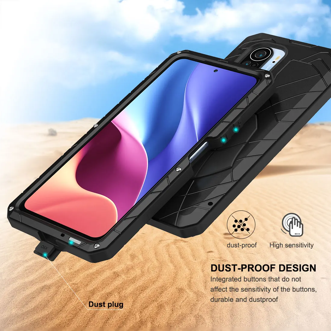 For Xiaomi Redmi K40 Phone Case Hard Aluminum Metal Heavy Duty Protection For Redmi K40 Fashion Cover Funda Phone Accessories