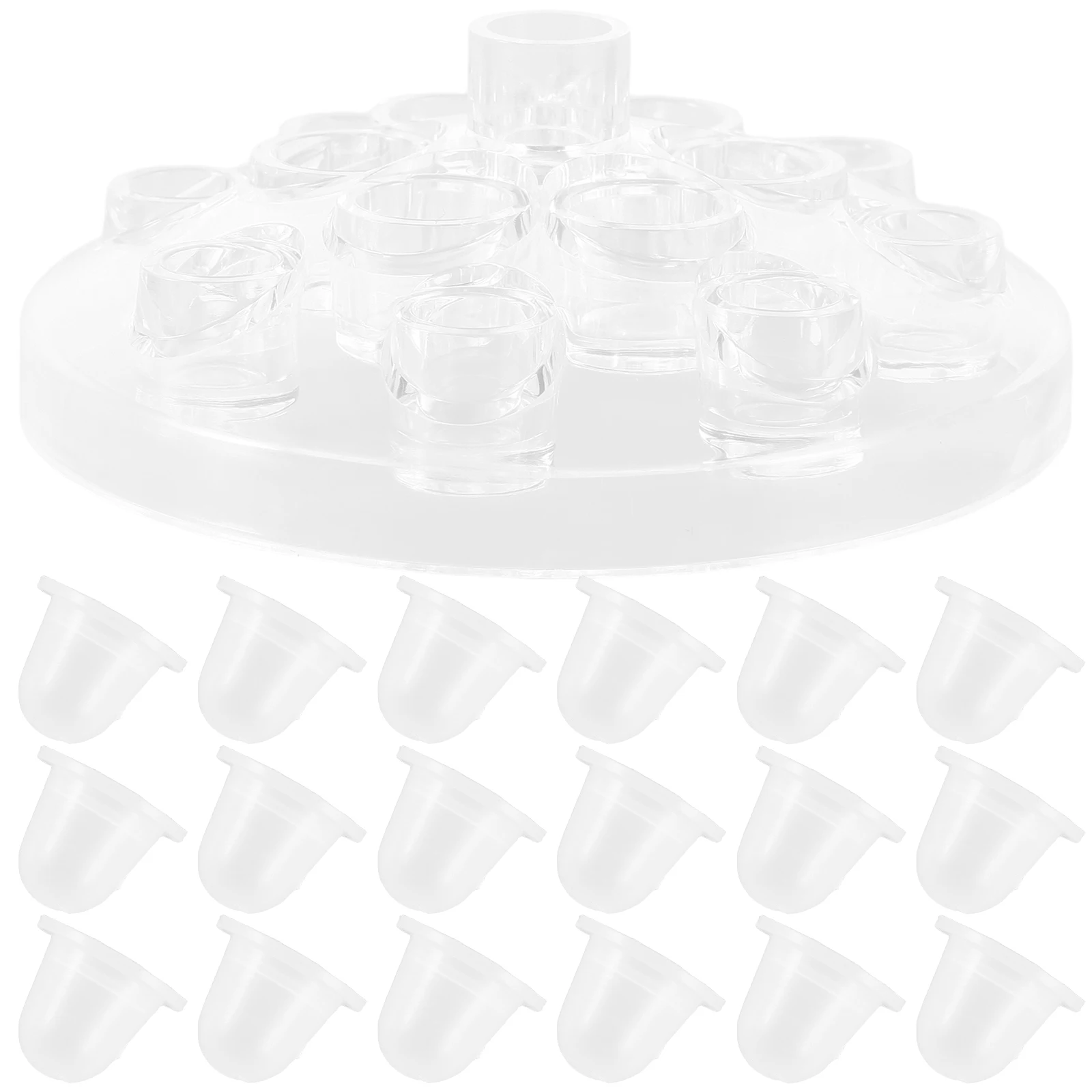 

Silicone Colorant Cup Holder Transparent Acrylic Pigment Cups Round Base Tattoo Ink Containers Non Slip Middle Size Portable