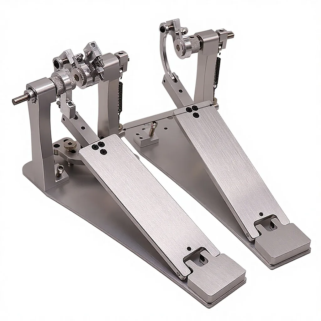 Silver Drum Double Pedal Jazz Drum Pedal Bottom Drum Practice Mallet Musical Instrument Accessories