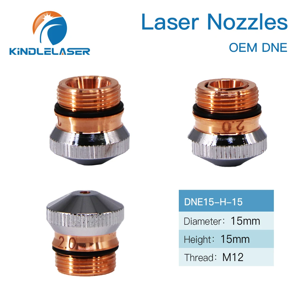 OEM 1PCS DNE Laser Nozzle Conusmables Dia.15mm H15 M12 Single/Double Layer Nozzle Chrome-plating for Fiber Cutting Machine