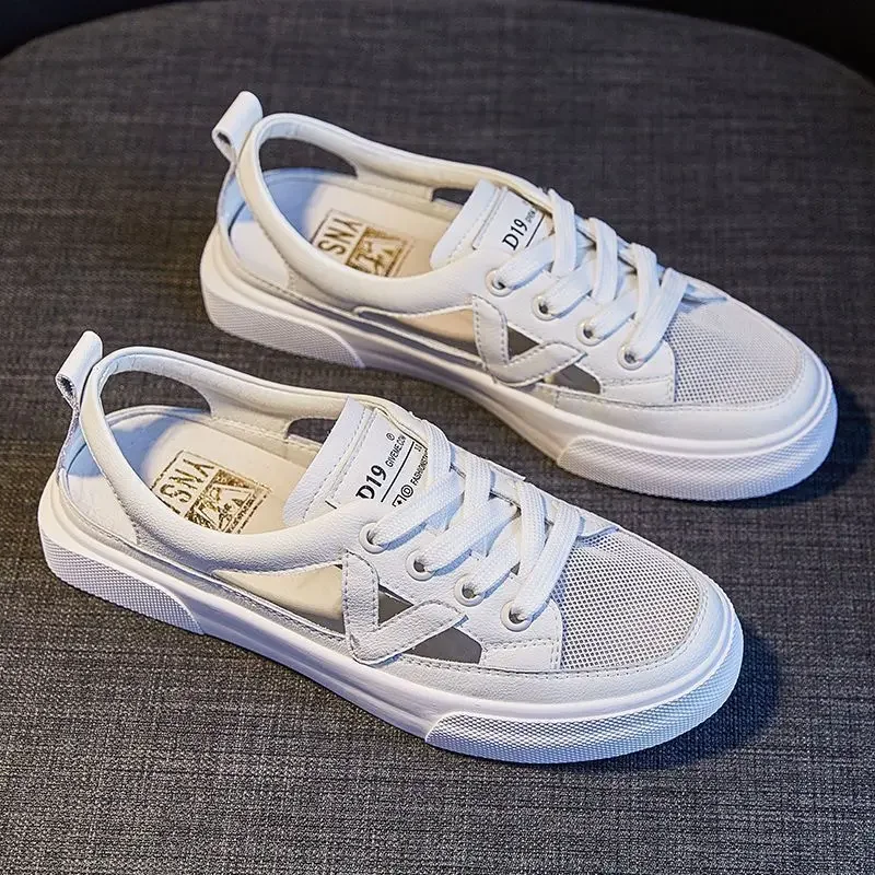 

Women's Outer Wear New Summer New Student All-match Flat Casual White Shoes Soft Leather Bag Head Sports Sandals