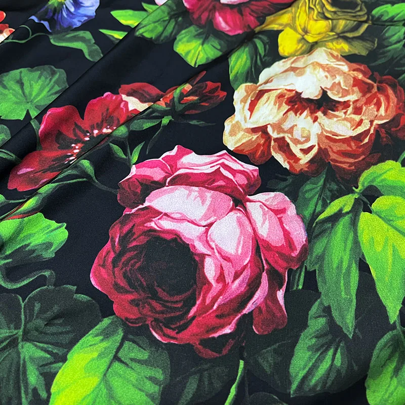 Italian Brand Fashion Designer Fabric LOGO Customized Polyester Chiffon Twill Stretch Satin Poplin Cotton Printing Fabric Cloth