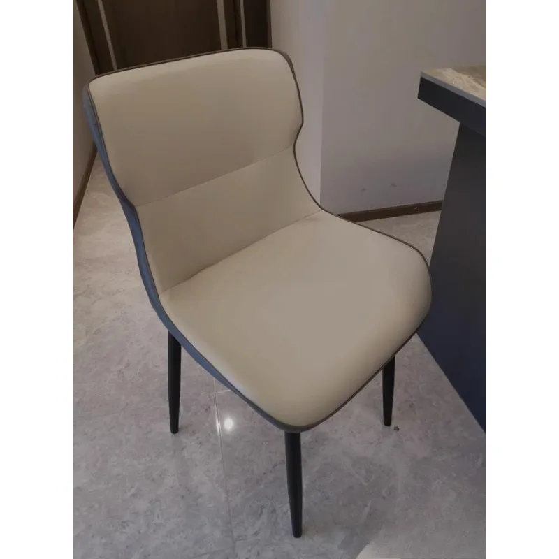 Light Luxury Dining Chair PU Leather Upholstered Seating Office Chair Modern Simple Home Comfortable Vanity Chair