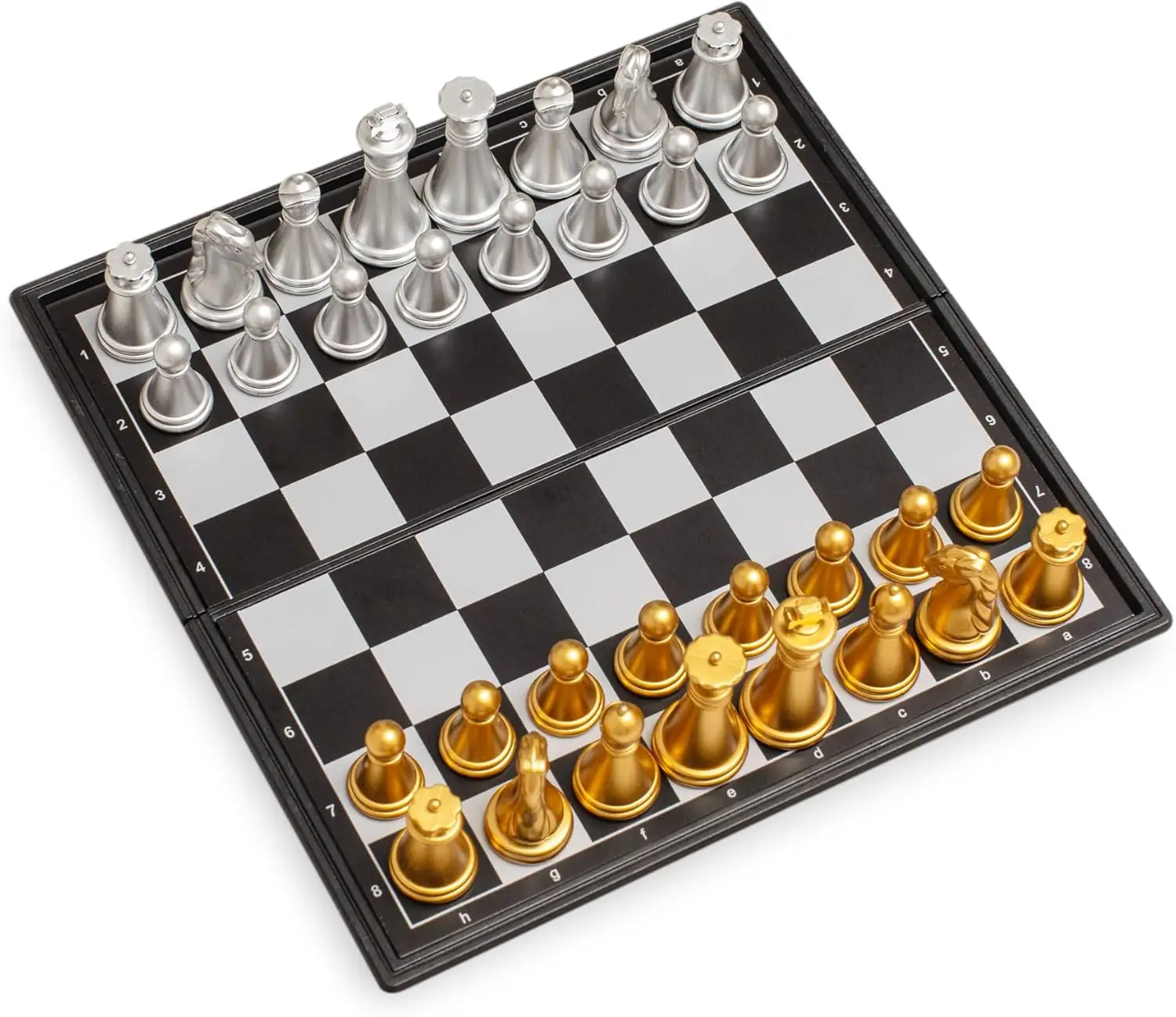 مجموعة شطرنج مغناطيسية صغيرة للسفر (5 بوصات) - لعبة لوحية تعليمية مدمجة وقابلة للطي