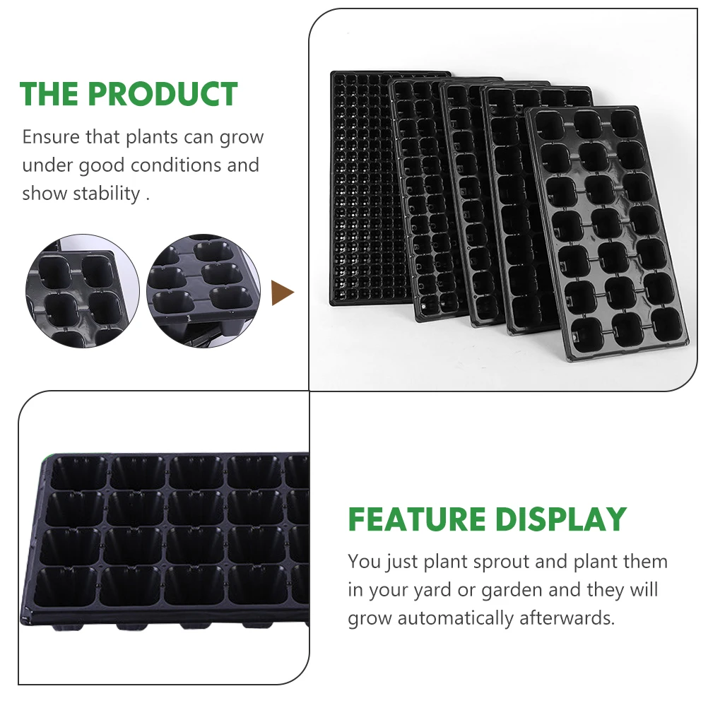 

10 Pcs Seedling Tray Germination Plates Durable Water Saving Garden Nursery Pot Plastic Trays Plant Growing Tools Kits