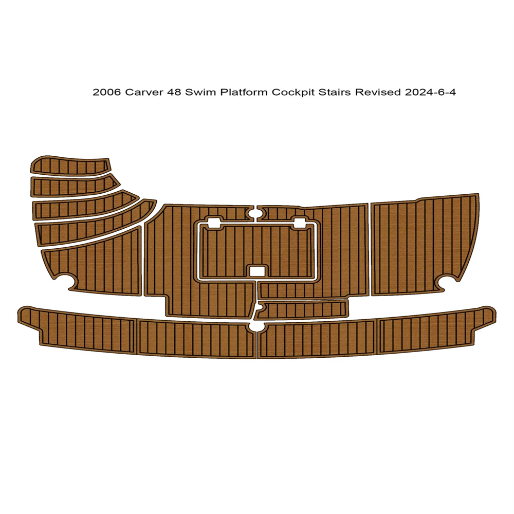 

2006 Carver 48 платформа для плавания, кабина, лестница, коврик для лодки, EVA Тиковый напольный коврик, самоклеящийся коврик в стиле SeaDek, маринемат