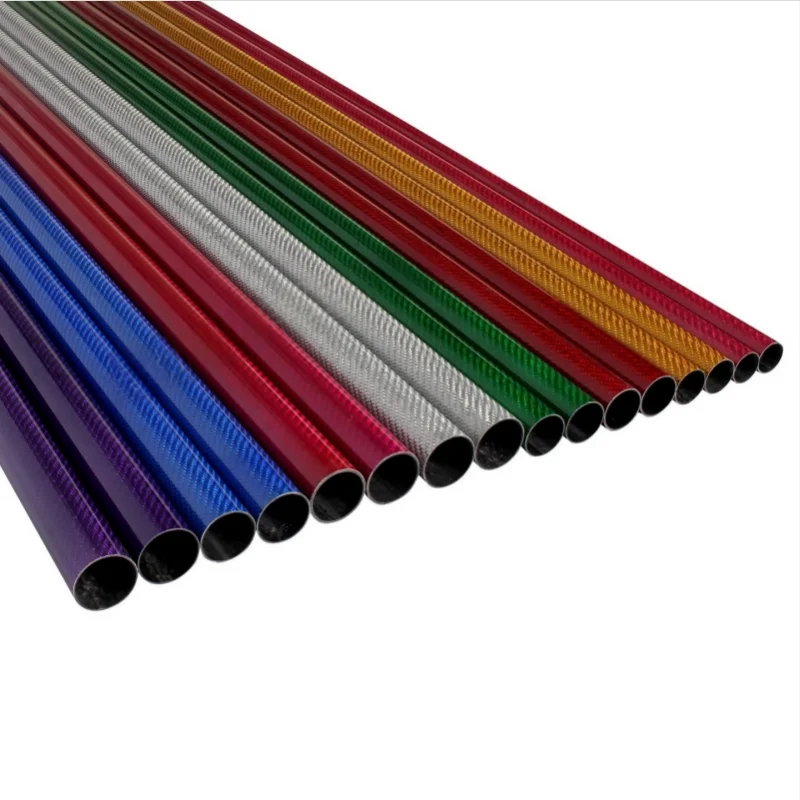 2 Pieces Length 500mm 3K Colored Carbon Fiber Tube Hardness Composite Material I.D 3/4/6/8/9/10/12/13/14/15/16/18/20/23-43mm