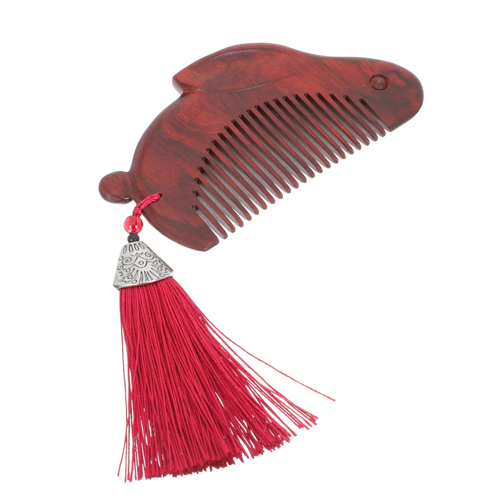 

Carved Purple Sandalwood Wooden Comb Creative Rabbit Shape Smooth Hair Detangling Tool Home Use Handmade Wood Craft Hairdressing