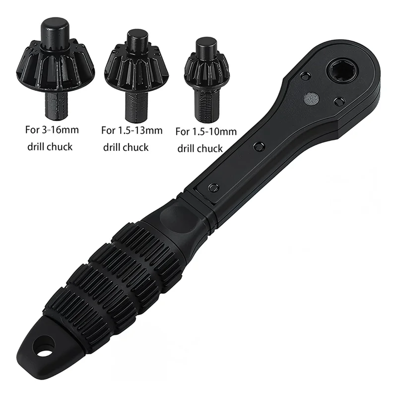 ABBO-Ratchet Chuck Key Wrench 2-In-1 Universal Replacement Tool For Most Electric For Drills