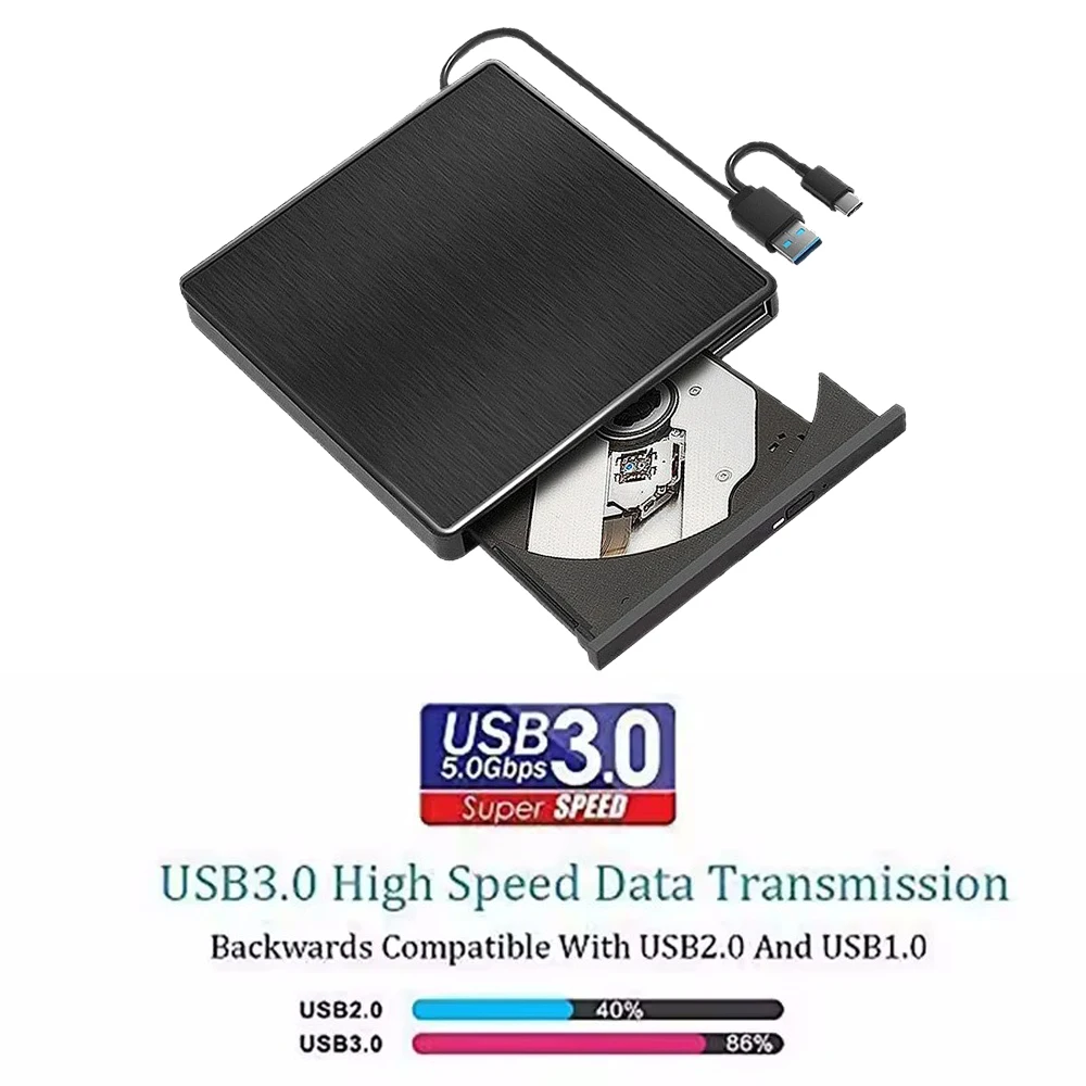 Blu-ray 플레이어 외부 3D 광학 드라이브 USB3.0 Windows MacOS 시스템과 호환되는 Blu-ray 디스크 CD/DVD/BD 연산 지원