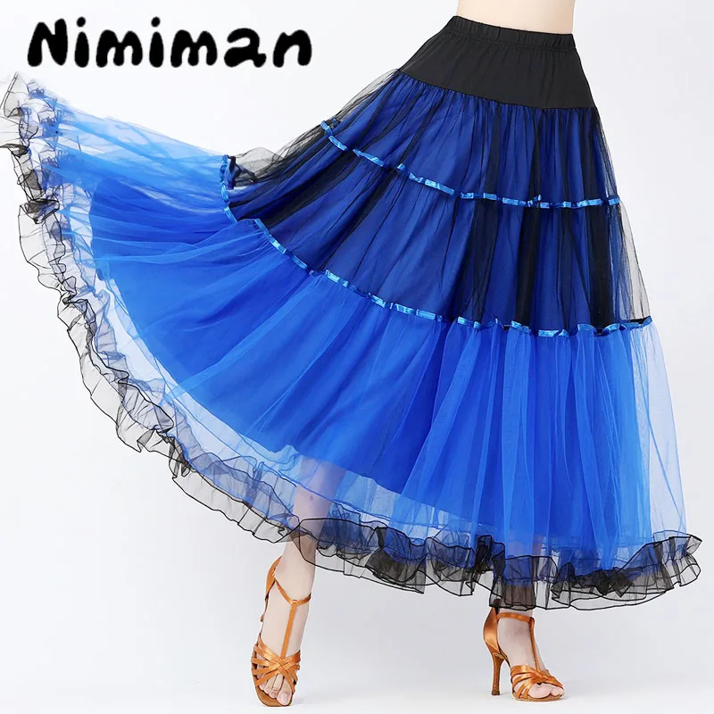 Modern Dance Costumes Fashionable Versatile Mesh Large Skirt Social Performances Dance Dresses Performance Costumes Daily Outfit