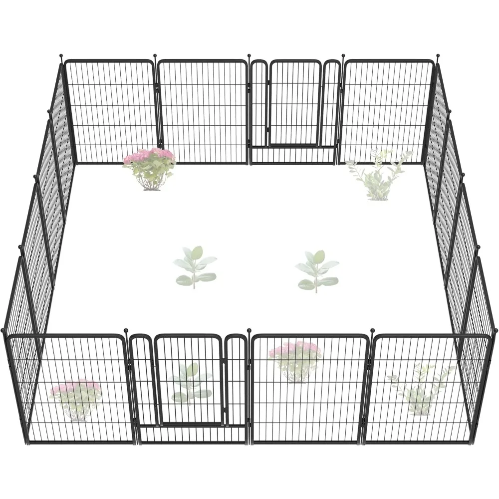 

Garden Fence, Decorative Dog Fence Outdoor for The Yard – Heavy Duty Metal Animal Barrier for Dog and Rabbit, Easy Setup, 40in(