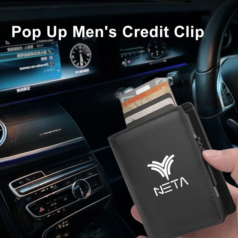 شعار السيارة حامل بطاقة الائتمان حافظة جلدية متعددة فتحة للبطاقات محفظة بطاقة الائتمان حافظة عملة المحفظة حامل ل NETA V Nezha U Nezha NO1