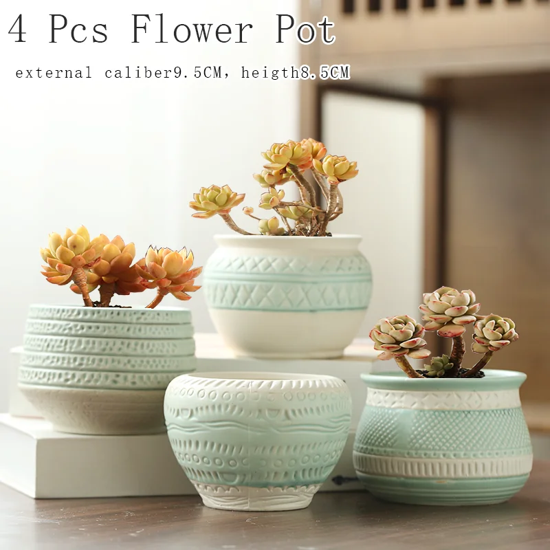 Flower Pot Permeable and Classic Succulent Cactus Pot Plant Garden Ceramic Planter Pots Outdoor Garden Home Decor