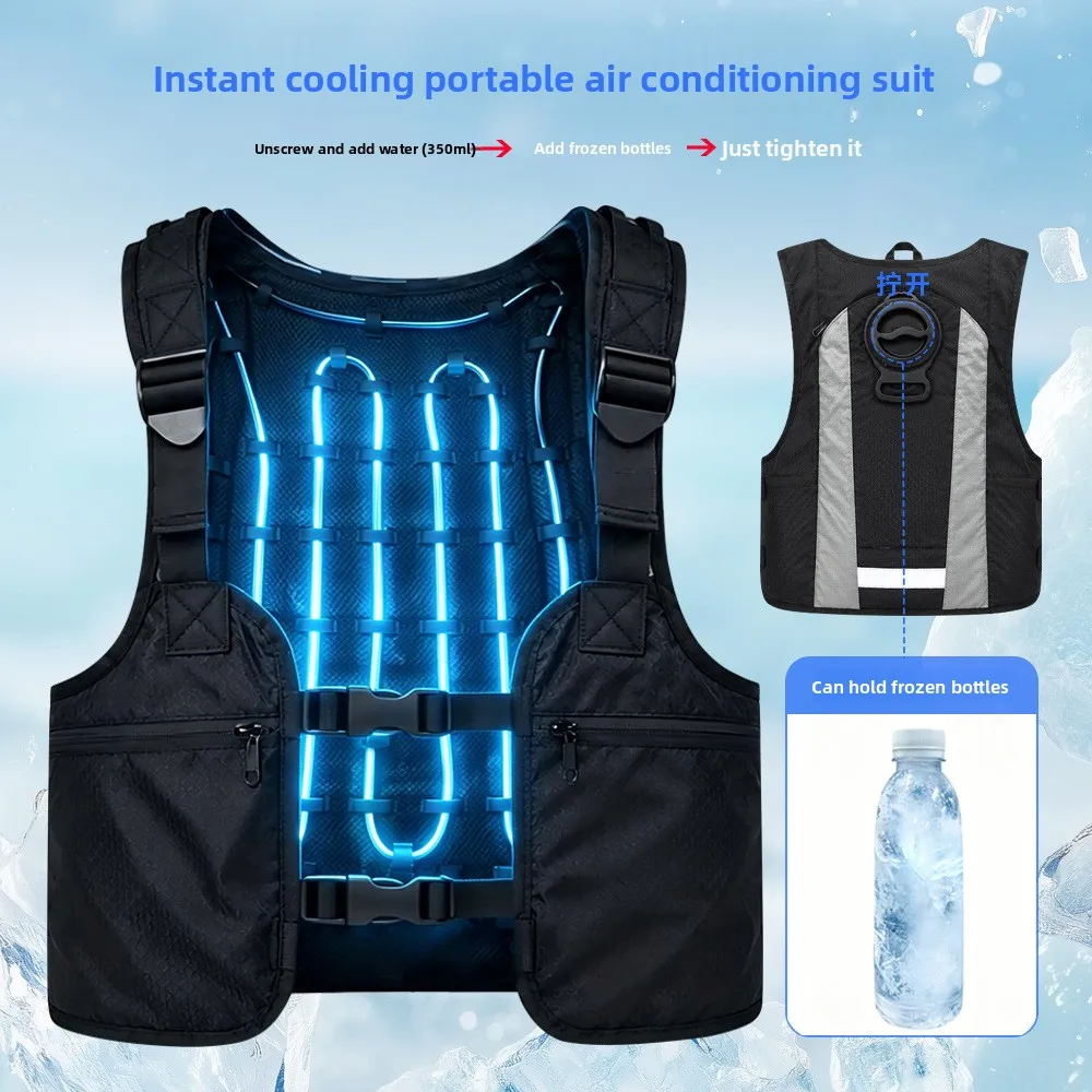 Water Circulation Cooling Heat Dissipation Vest, Freeze Cooling Anti-Heatstroke Garment Air Conditioned Clothes for Outdoor Work