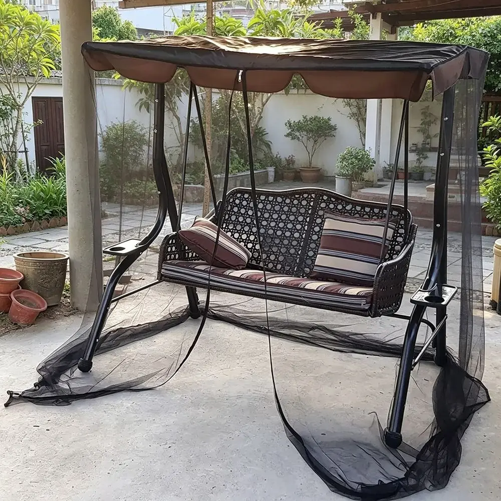 Universal Zipper Patio Swing Mosquito Net Breathable See-through Mosquito Barrier Cover Insect Net