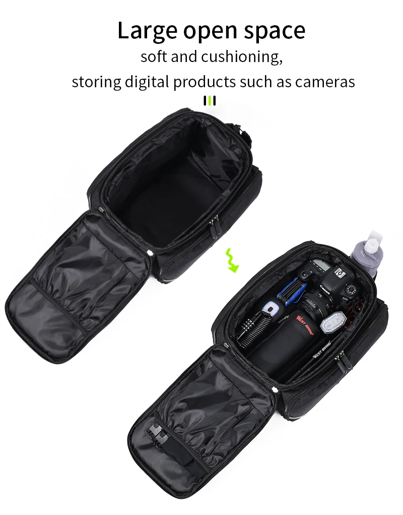 WEST BIKING 3-in-1 wasserdichte Fahrrad-Kofferraumtasche, MTB, Rennradtasche, großes Fassungsvermögen, Reisegepäckträger, Sattelsitz, Packtaschen – Detail 6