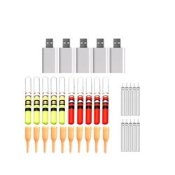 10pcs/lot Light Stick With 10 Rechargeable CR322 Battery LED Stick USB Charger Night Fishing Tackle Float Accessory D009