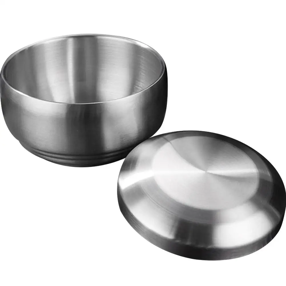 

Stainless Steel Soup Bowls Serving Containers with Lid Kitchen Supplies Household Dining Bowls Easy Clean Heat Resistant