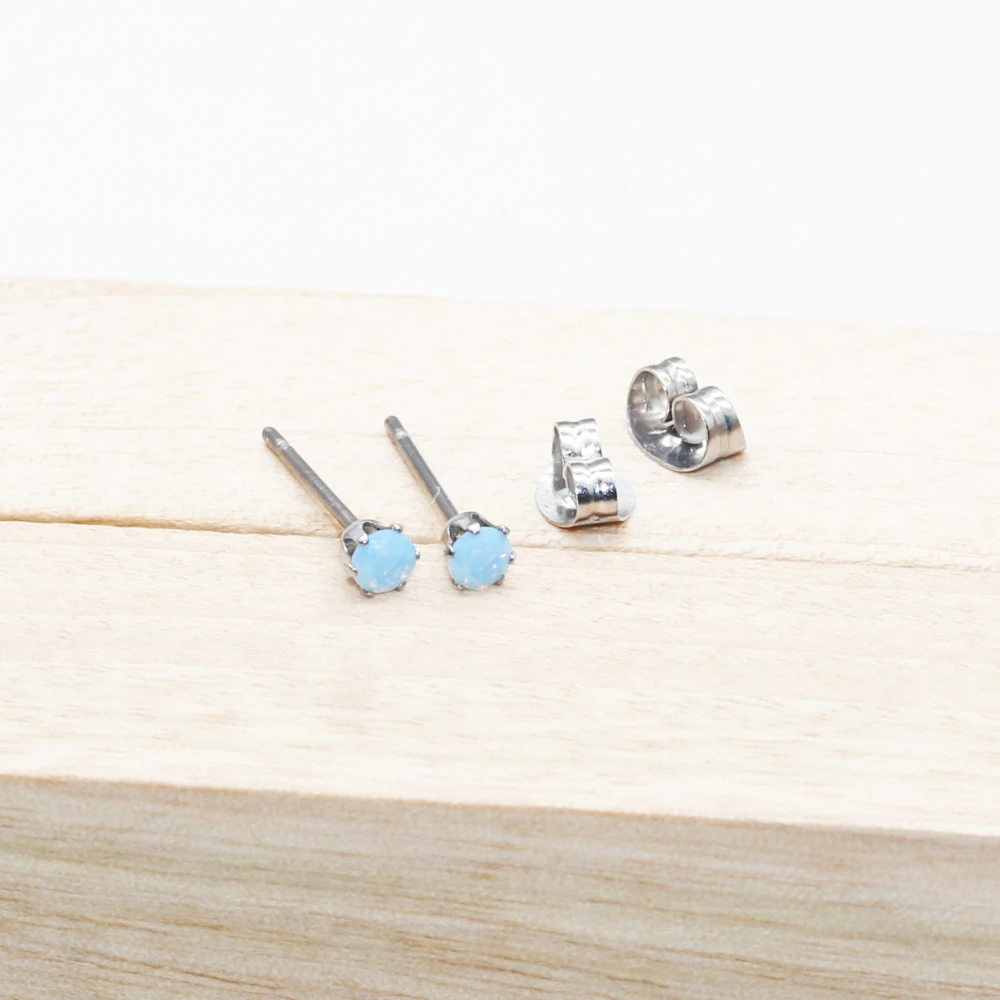 2PC 3mm Stainless Steel Vintage aaa Zircons Stud Earrings Set Men And Women Fashionable Delicate Jewelry No Fade Allergy Free
