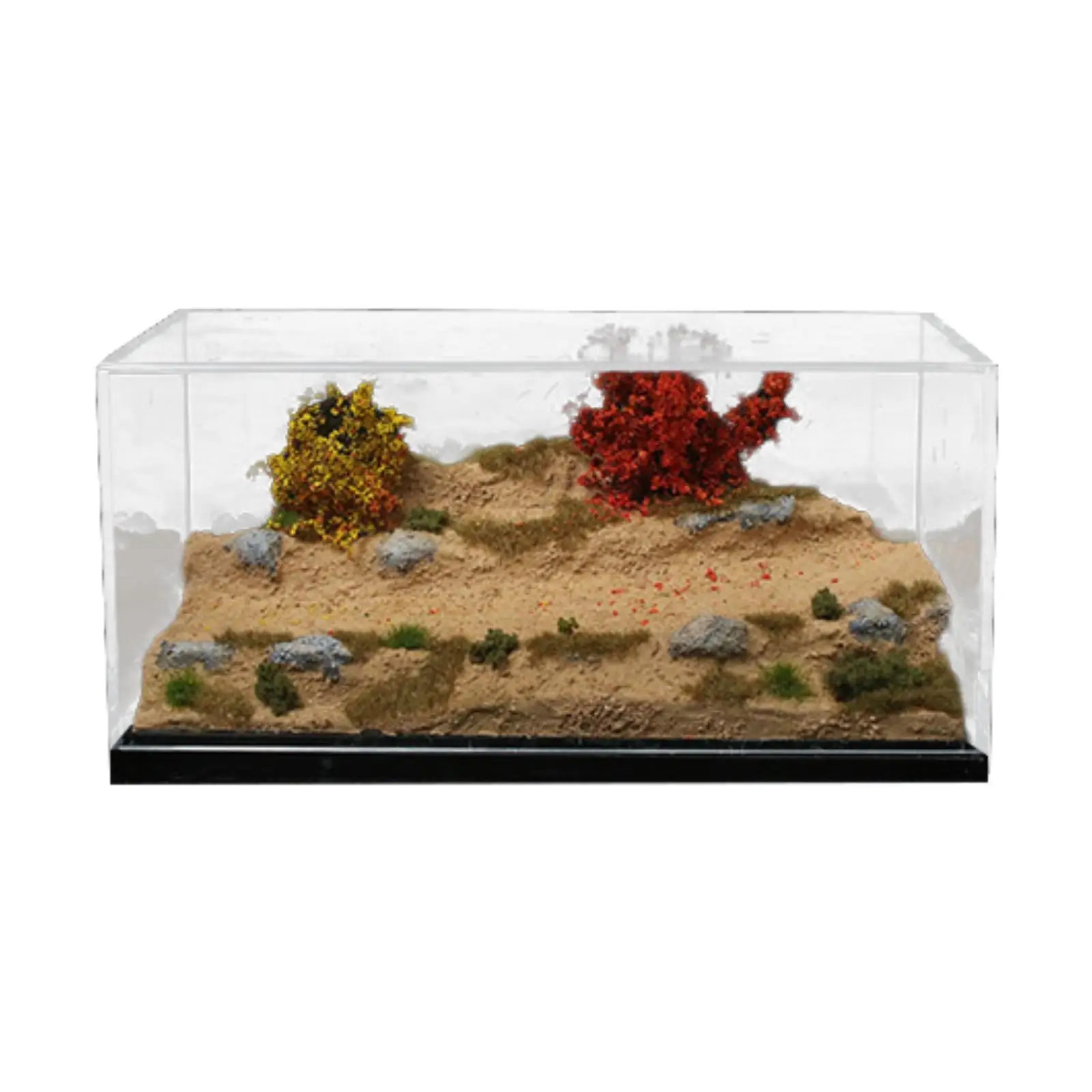 1/64 Model Mountain Road Scene Diorama Background Realistic Display Scene with Storage Box for Car Model Tiny Figure Ornament