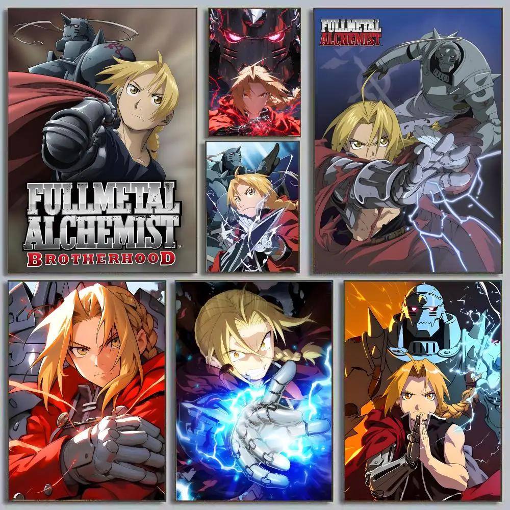 Fullmetal Alchemist FMA Edward Elric Alchemy Shonen Masterpiece Painting Calligraphy Poster Eco-Friendly Decor Frameless Canvas