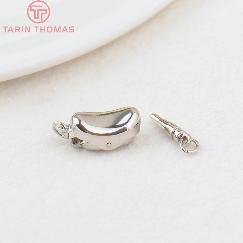 (3243)6PCS 7.5x16.5MM 24K Gold Color Brass Two Holes Connector Clasps for Charms Pendants High Quality Jewelry Making Findings