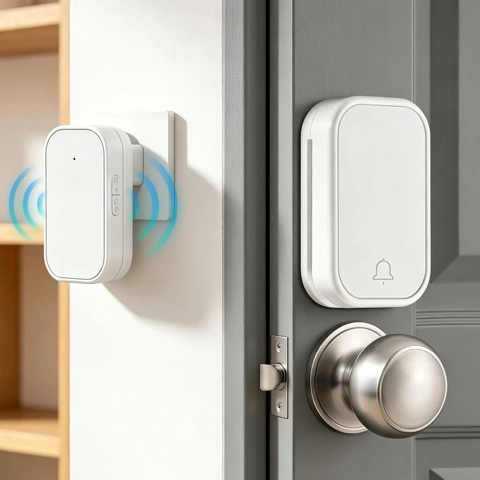Wireless Door Bell Easy Installation Waterproof Adjustable Volume Cordless Door Bell For Home Yard Garages Entryway Studios