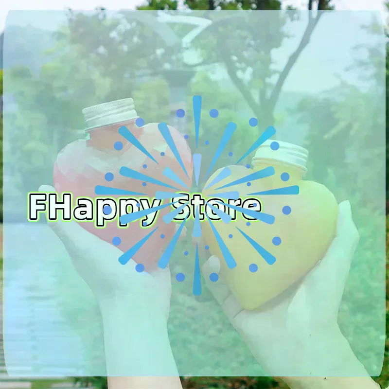 10Pcs 300ml Plastic Heart Shape Bottles For Drinks Storage Containers Drinking Water Bottles Plastic Water Bottle With Lids Caps