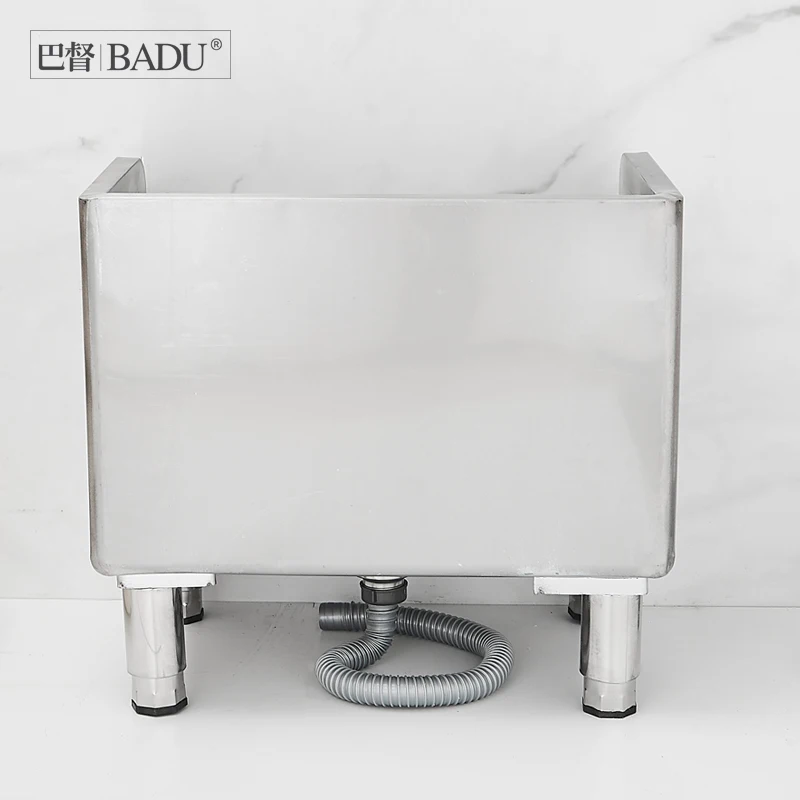 Stainless steel mop sink, sink, commercial school cafeteria, unit bathroom, floor standing washing cloth sink