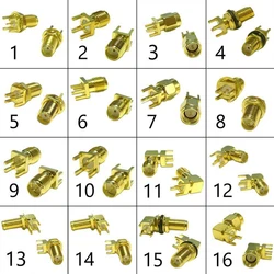 1PC SMA Male/ Female Jack RF Connector PCB Mount Solder Post Wire Terminal Adapter Goldplated Straight Right Angle Wholesale