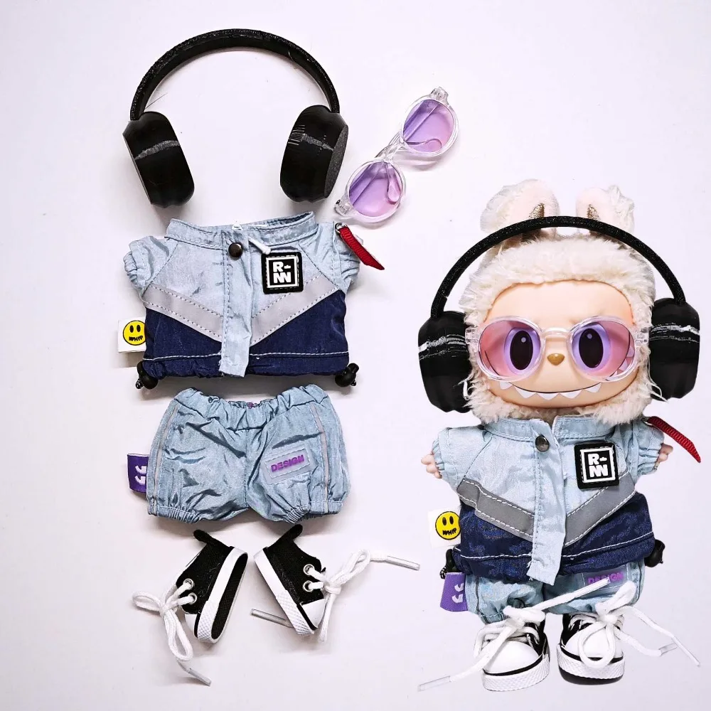 17 cm Mini-Puppen-Outfits, Sportbekleidung, Kleidung, Puppenzubehör für Labubu Idol Puppenkleidung, Wickelkleid, Spielhaus, Spielspielzeug